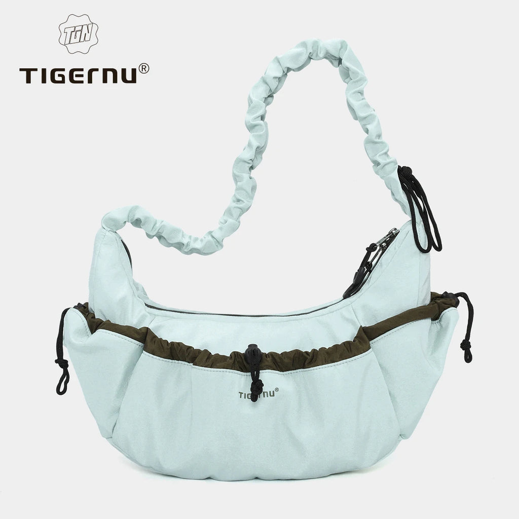Tigernu Women Bags Fashion Half-Moon Shoulder Bag Female Underarm Bag Light Wrinkled Drawstring Handbag Women Totes Shoulder Bag