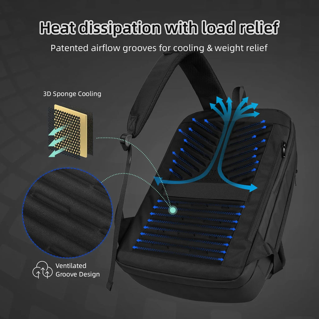 HK Minimalist Business Backpack Men Large Capacity Travel Backpack Waterproof 15.6 inch Laptop Bag with USB Port Daily Rucksack