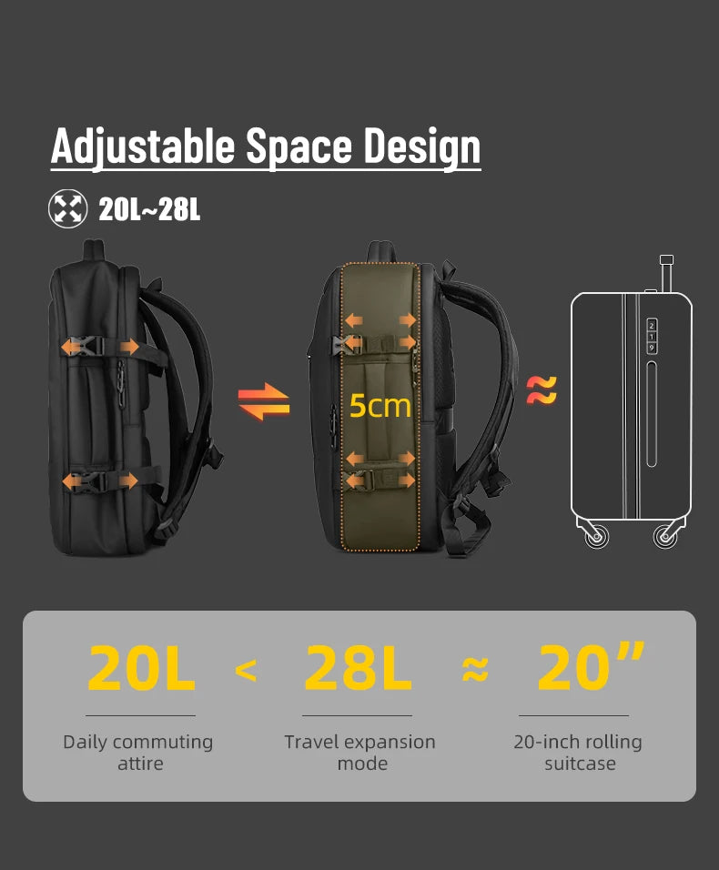 HK Travel Boarding Backpack Multifunctional 17 inch Laptop Bag Large Capacity Business Backpack Leisure Computer Bag Short Trip