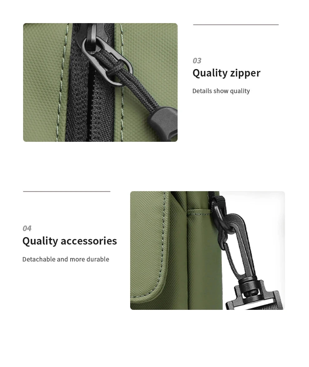 HK Waterproof Crossbody Bags for Men Lightweight Men's Shoulder Bag Mini Phone Pouch Messenger Commuting Bag Sling Packs Satchel