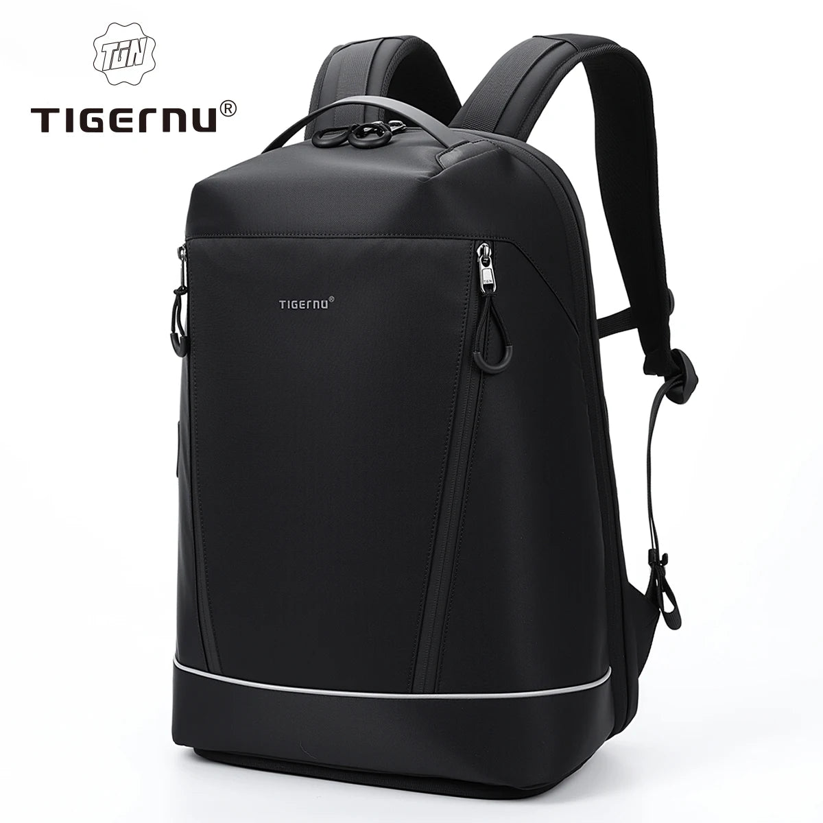 Tigernu Durable Fashion Backpack Men Large‑Capacity Travel Backpack With Shoes Pocket 180° Opening Bags Male School Backpack Lap