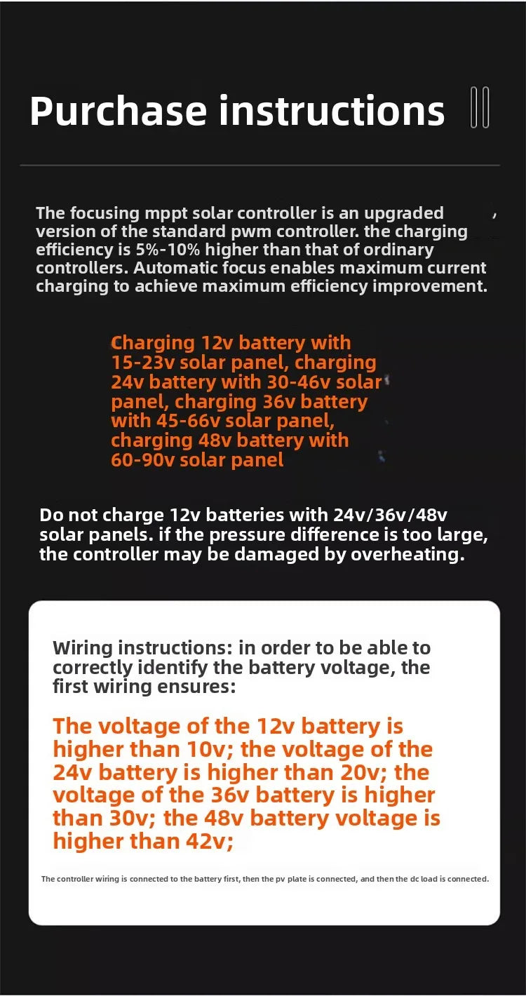 POWLSOJX MPPT Solar Charger 60A/80A/100A Selectable, Dual USB & 3-Stage Protection for Street Light/Home Power Systems
