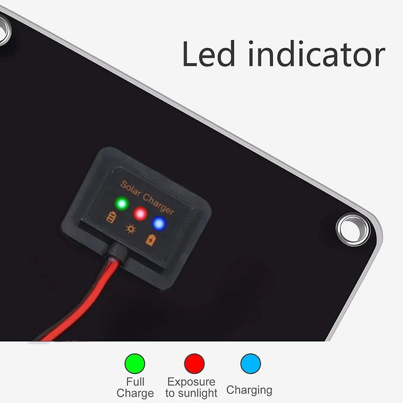 Solar Car Battery Charger Maintainer 12V Waterproof Portable Solar Trickle Charger for Car Truck Boat Lawn Mower RV