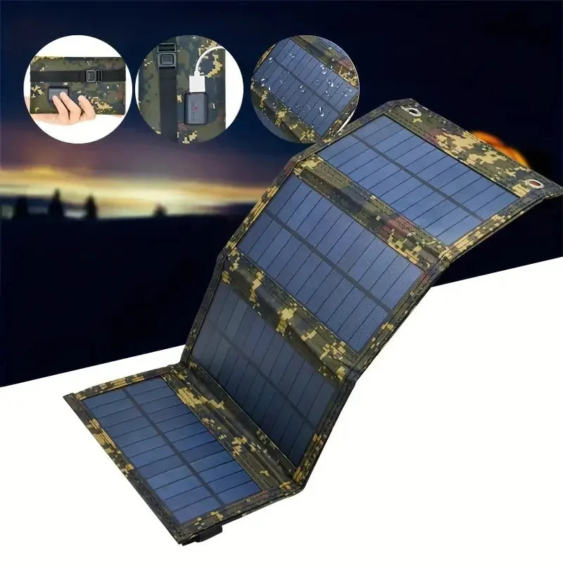 Portable USB Foldable Solar Panel, Folding Solar Panels For Travel, Mobile Phone Charging Bank Flashlight  Fan  Mobile Phone Ba