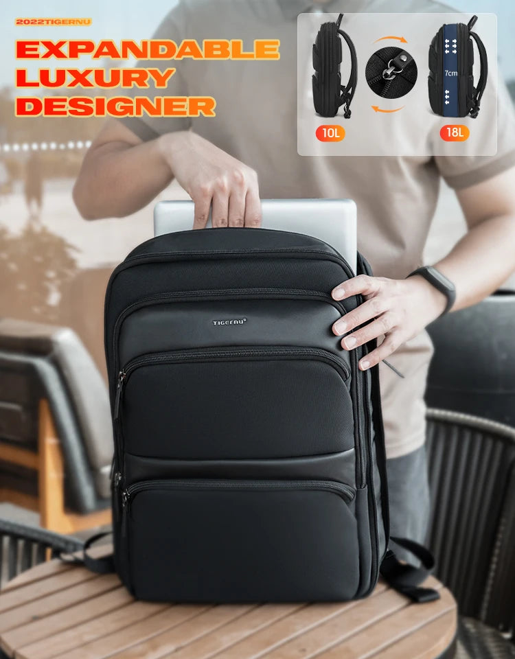 Tigernu Men Backpacks Vacuum Compression Backpacks 14 15.6 17.3'' Laptop Backpack For Men School Backpack Male Travel Backpacks