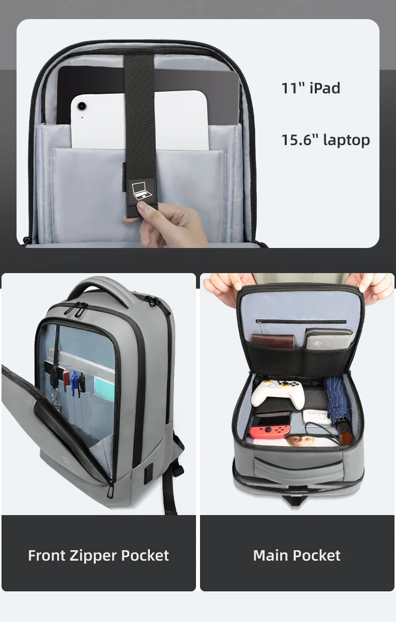 HK Large Commute Backpack Durable Casual Daypack Business Backpack Men Male Waterproof 15.6 Inch Laptop Bag Daily College Travel