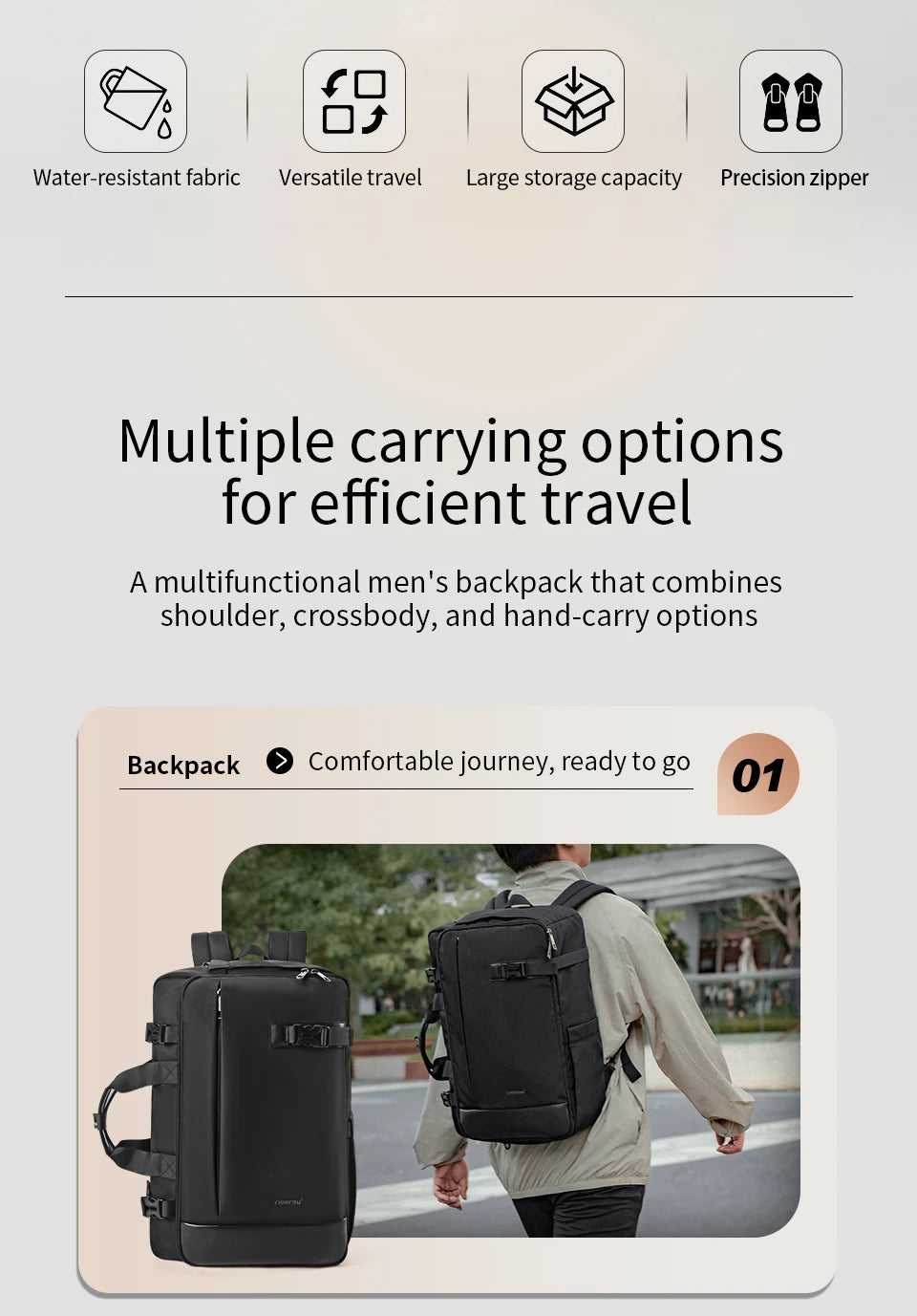 Tigernu Travel Backpack Men Handbags Laptop Backpack For 17inch Shoulder Bag Travel Bag 3 In 1 Bags For Men Schoolbags Knapsack