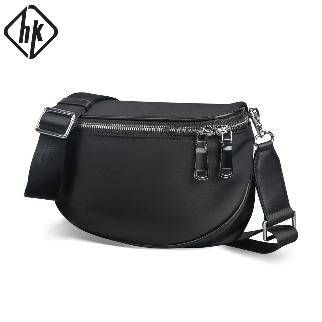 HK Casual Men's Shoulder Bag Waterproof Crossbody Bag Oxford Lightweight Messenger Bag Travel Hiking Cycling Chest Pack Satchel