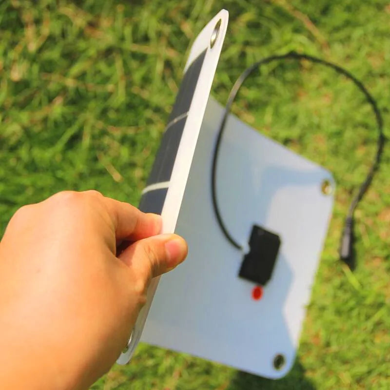 Solar Car Charger 15W with Dual USB DC Output Semi Flexible Solar Panel Charger for 12V Car Boat Battery Charging