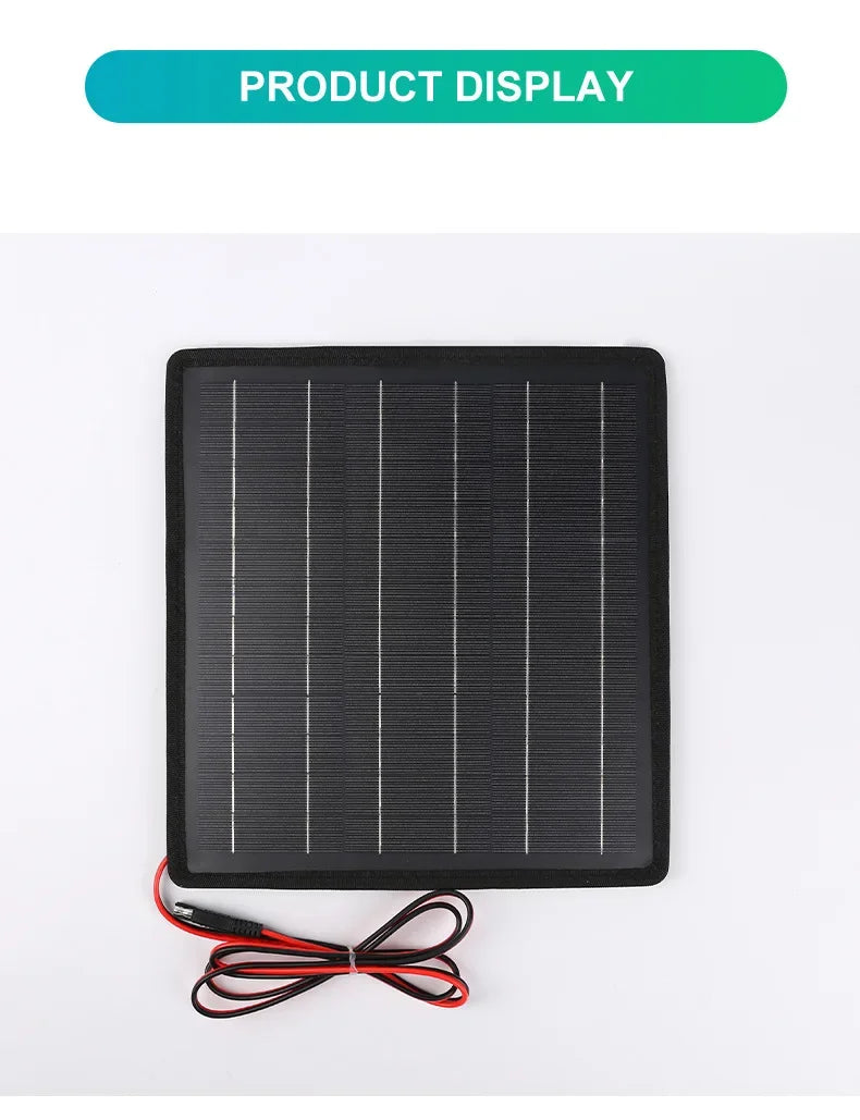 50W Solar Panel Trickle Charger For Car Battery Solar Battery Maintainer Car Truck Boat RV Motorcycle Marine Trailer Power Bank