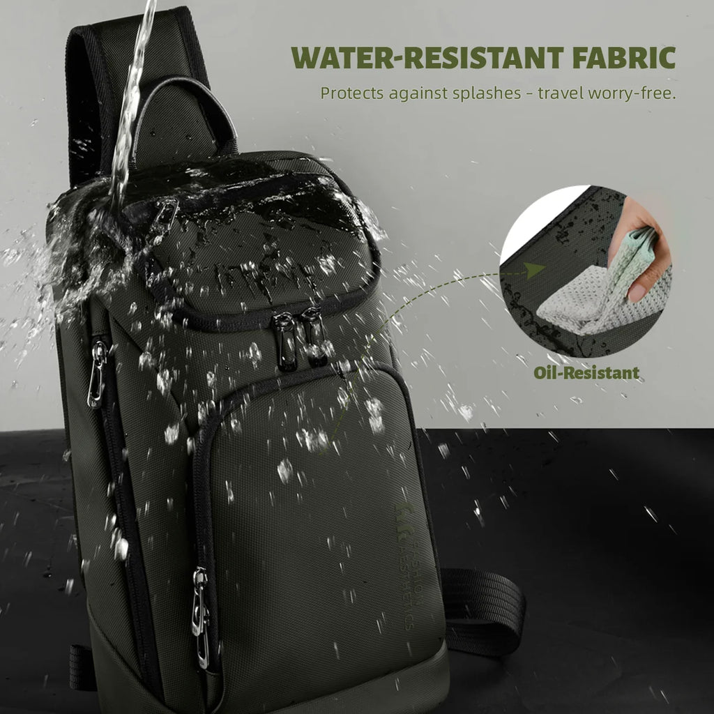 HK Multifunction Men's Shoulder Bag Waterproof Crossbody Bag Fit 11 inch iPad Lightweight Messenger Sling Bag for Travel Outdoor