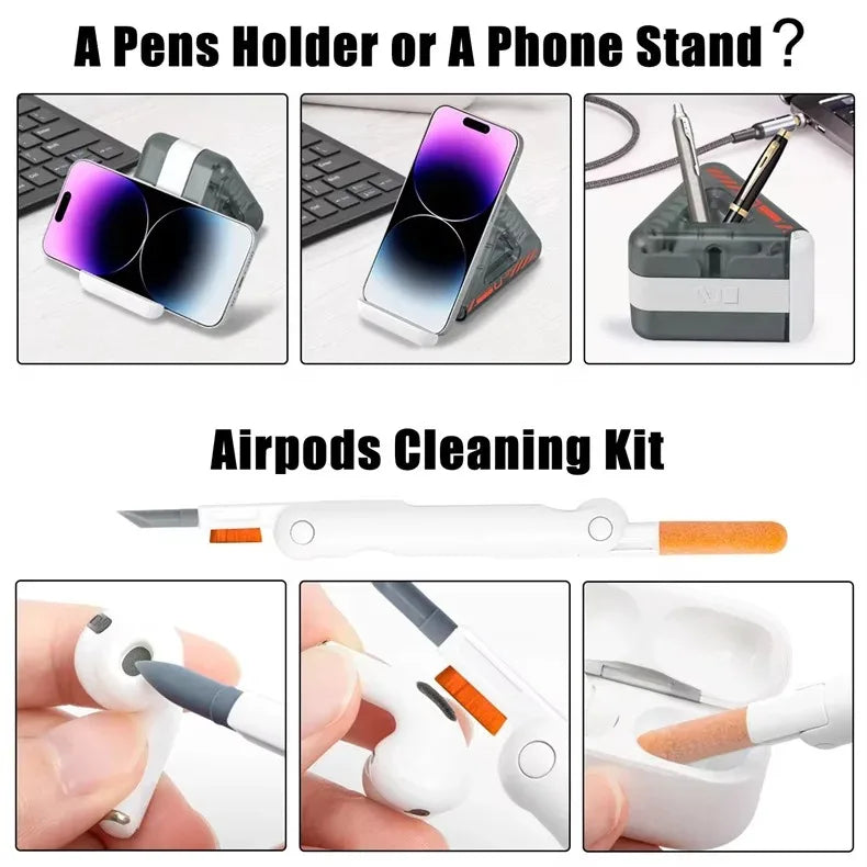 Cleaning brush for iPhone Airpods Phone slot charging port Earphone cleaning stick Laptop keyboard Digital camera lens wipe kit