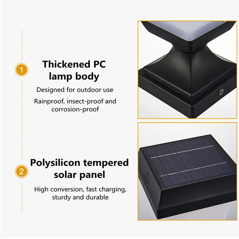 Solar Outdoor Square Wireless Mount Lights Waterproof Decorative for Garden Lawn Landscape Atmosphere Lamp Floor Yard Garden