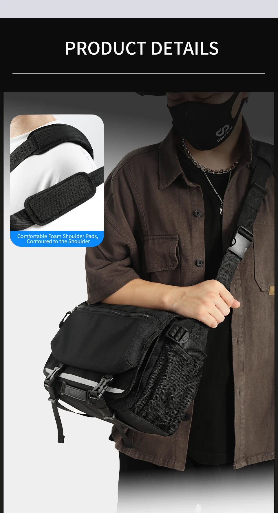 Tigernu Men's Shoulder Bags Waterproof Camera Bag Fashion Messenger Bags For Men Crossbody Bags Outdoor Pack Video Bags Travel