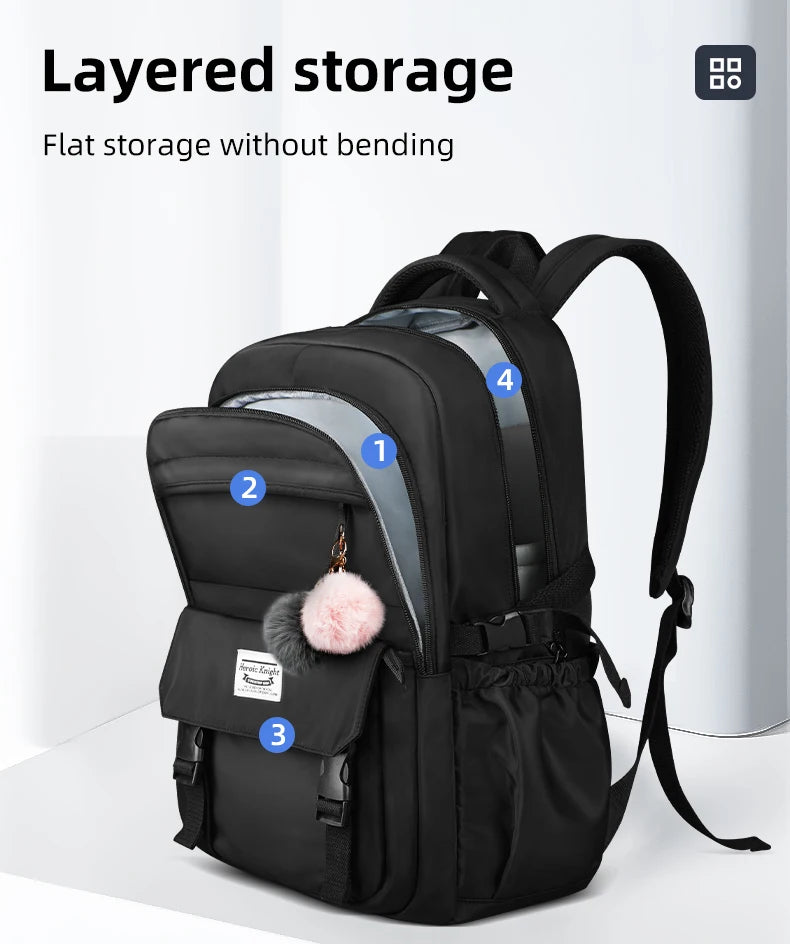 HK Large Capacity School Backpack Girls Bookbag for College Students Lightweight 15.6 inch Laptop Computer Backpack Notebook Bag