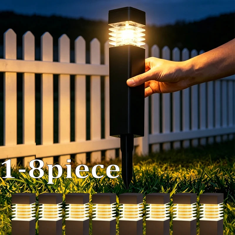 Solar Path Lamp LED Outdoor Garden Lawn Decor Lantern for Patio Balcony Yard Walk Solar Lights