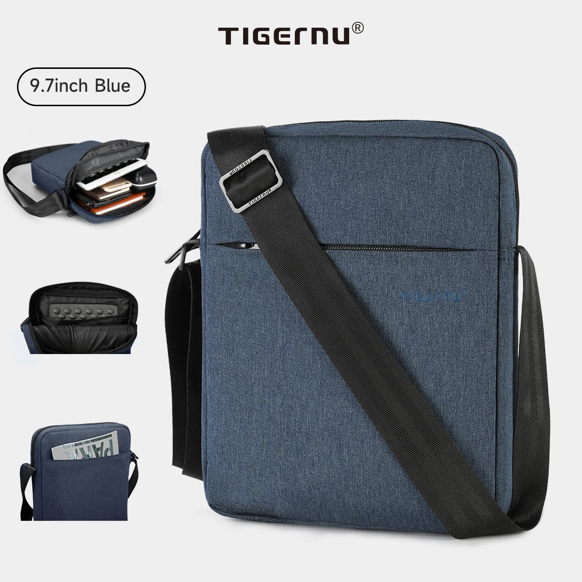 Tigernu Men Messenger Bags Waterproof Shoulder Bags For Men 9.7 11inch IPad Bag Male Business Bags Crossbody Bag Slingbag Mini