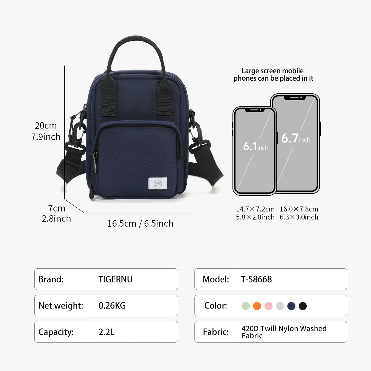 Tigernu Women Shoulder Bags Mini Handbag For Girls Crossbody Bag Female Messenger Bags Multi-color Pack Lightweight Bags Women