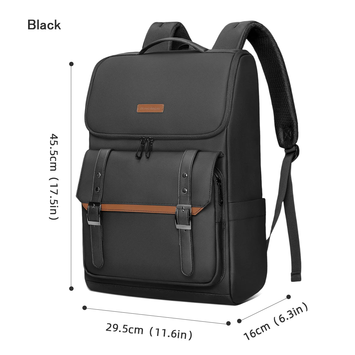 HK Vintage 17.3 inch Laptop Backpack Men Anti-theft Travel Backpack Waterproof Business Computer Bag Daily College Daypack Male