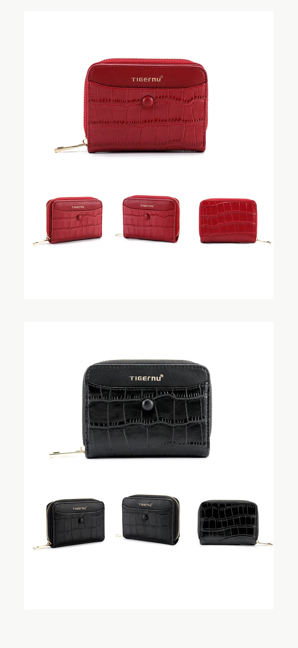 Tigernu Woman's Wallets Pink Card Wallet Purses For Woman Genuine Leather Coin Purses Light Women Card Holders Female Card Bags