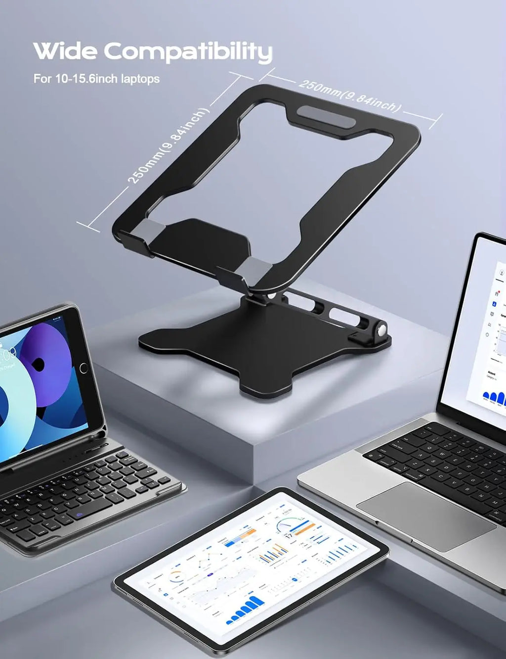 Phone Tablet Stand Adjustable Aluminum Alloy Laptop Tablet Up to 17" Laptop Portable Folding Stand Cooling Stand Support