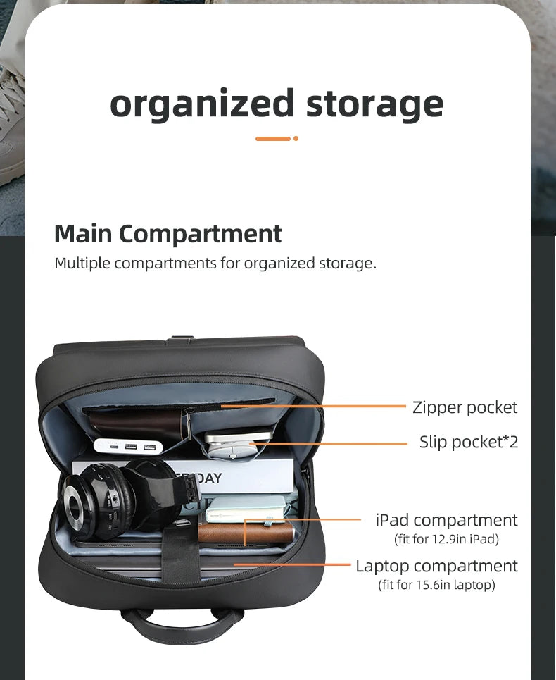 HK Vintage Flap Backpack for Men Waterproof 15.6 inch Laptop Backpack Casual College School Computer Bag Travel Backpack Daypack