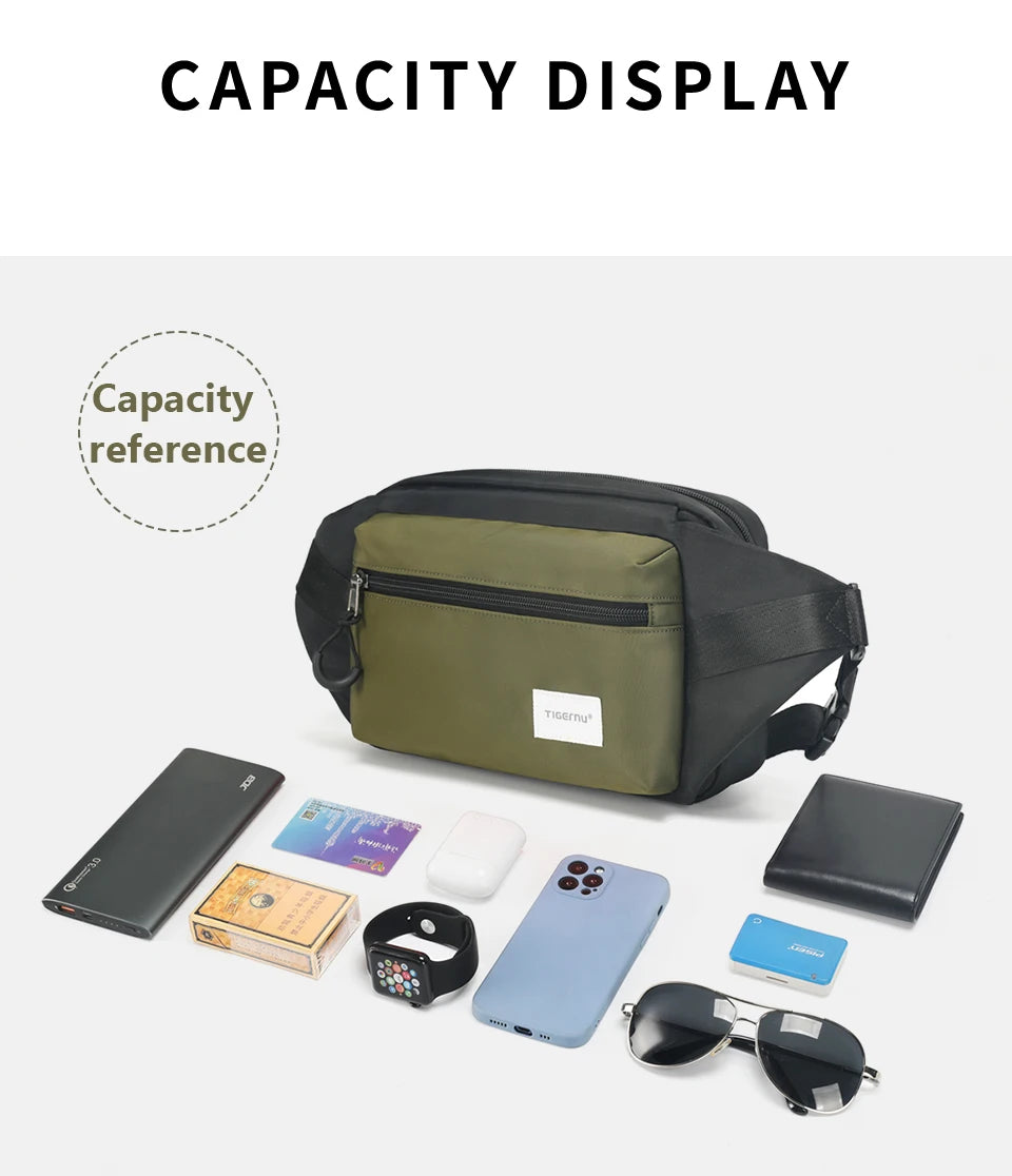 Tigernu Chest Bags For Men 7.9inch IPad Bag Lightweight Shoulder Bag Waterproof Crossbody Bag Male Mini Bags Sling Bag Handbag