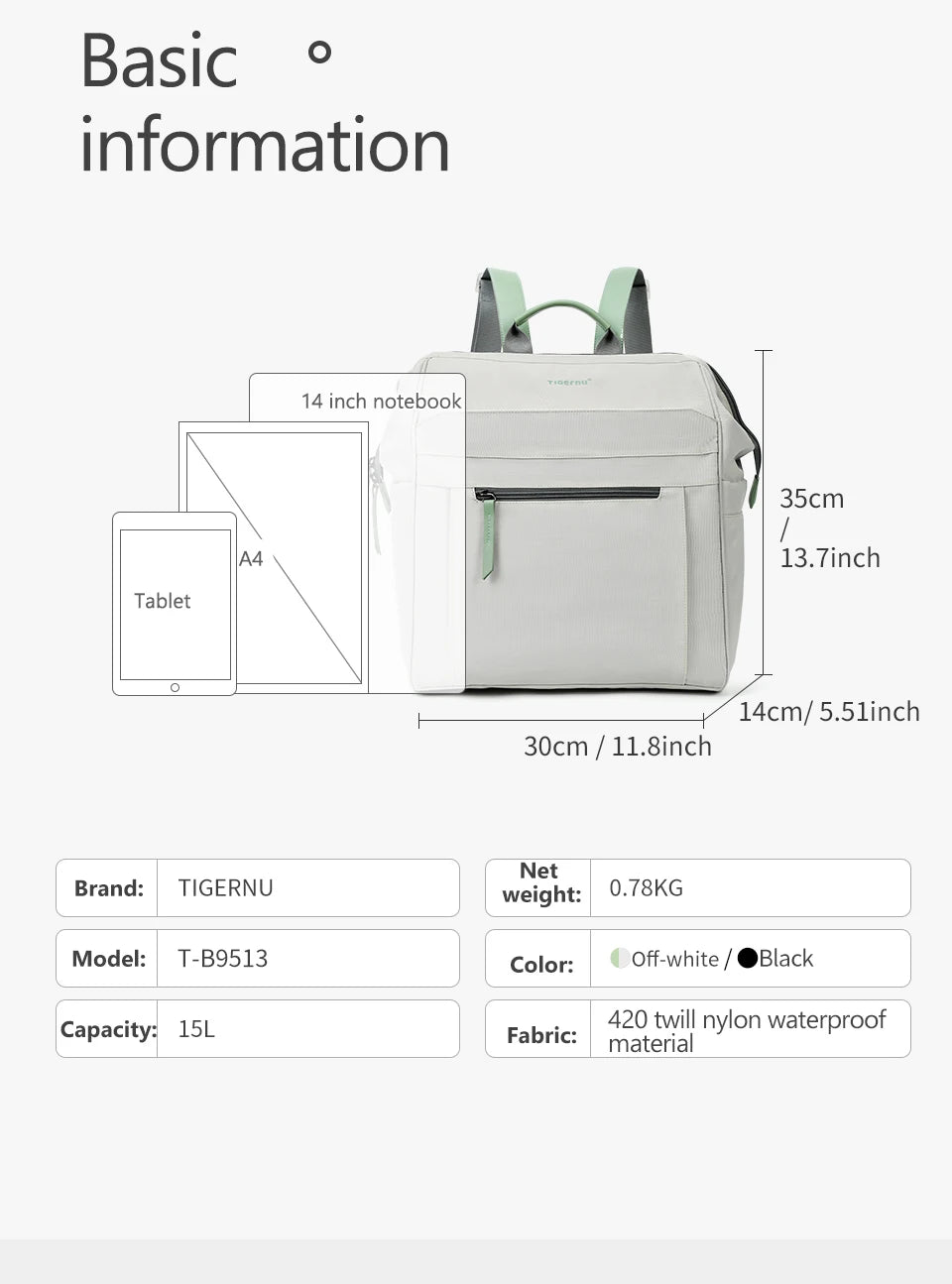 Tigernu Women Backpacks 14inch Laptop Backpacks For Women Waterproof Travel Backpacks Female School Backpack For Girls Knapsack