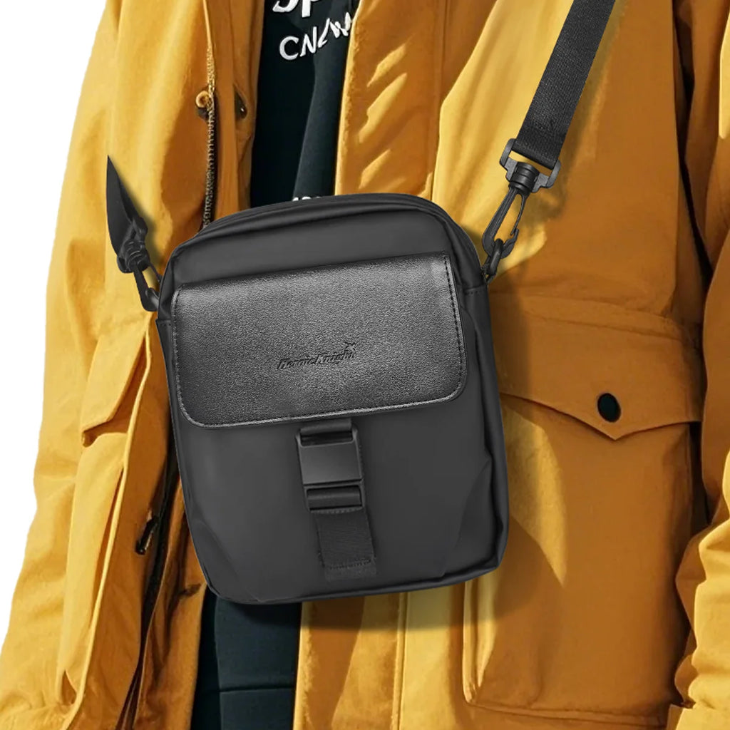 HK Men's Side Shoulder Bag Water-resistent Crossbody Bag For Men Travel Passport Wallet Mini Cell Phone Bag Pouch Sling Packs