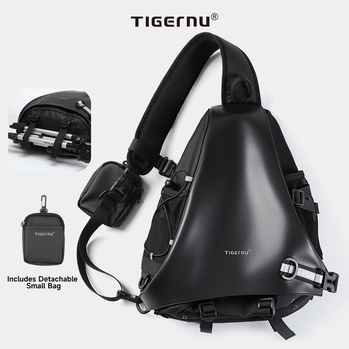 Tigernu Fashion Chest Bags For Men Outdoor Sports Shoulder Bags Male Reflective Strip Crossbody Sling Bags Hiking Biking Travel