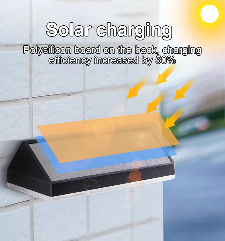 Solar Fence Lights Pathway Step Lights Outdoor Wall Lights Waterproof Decor Lamp for Garden Porch RGB and Warm White LED Solar