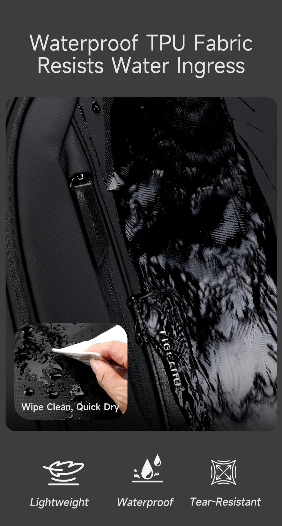 Tigernu Fashion Men's Shoulder Bag Travel Chest Bags for Men Water-Resistant Sling Bag Cross Bag Large Capacity 11 Inch IPad Bag