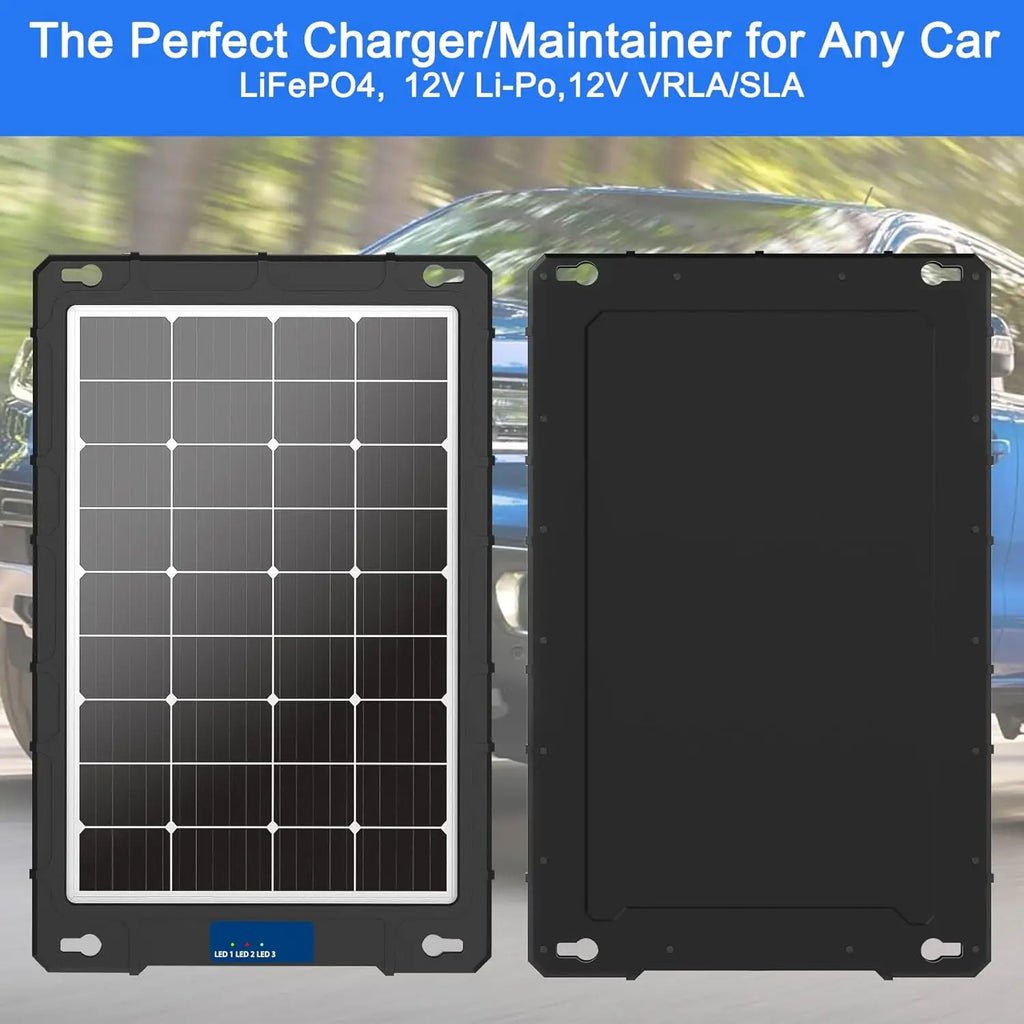 7.5W/20W 12V Solar Panel Kit with Upgraded Controller for Car, RV, Motorcycle, and Marine Applications