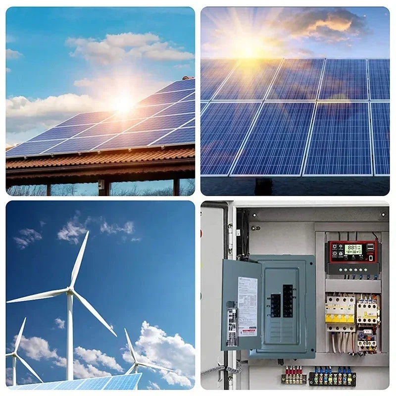 Solar Charge Controller 10A/20A/30A/40A/50A/60A/80A/90A/100A USB LCD Display 12V 24V Panel Charger Regulator with Load