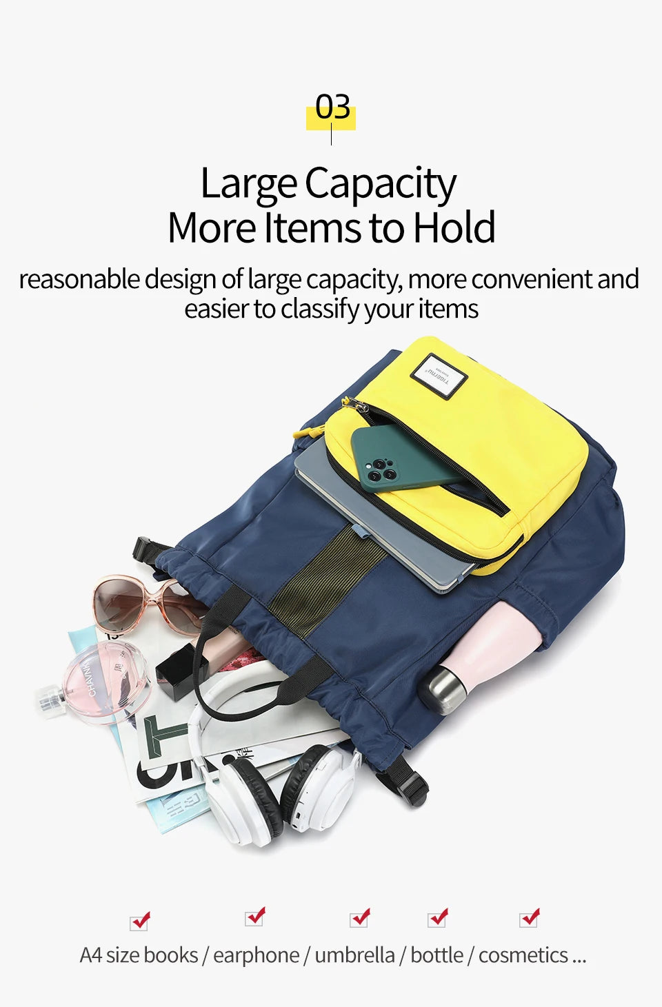 Tigernu Women Backpack Bags Foldable Backpacks Men Child Schoolbag 14'' Laptop Backpack Lightweight Travel Bags School Backpacks