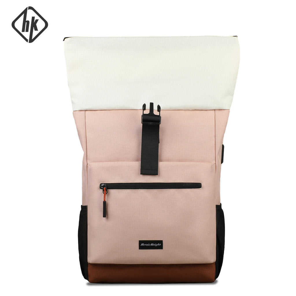 HK Expandable Travel Backpack Roll-top Laptop Backpack for Women Waterproof 15.6 inch Computer School Bags with USB Port Daypack