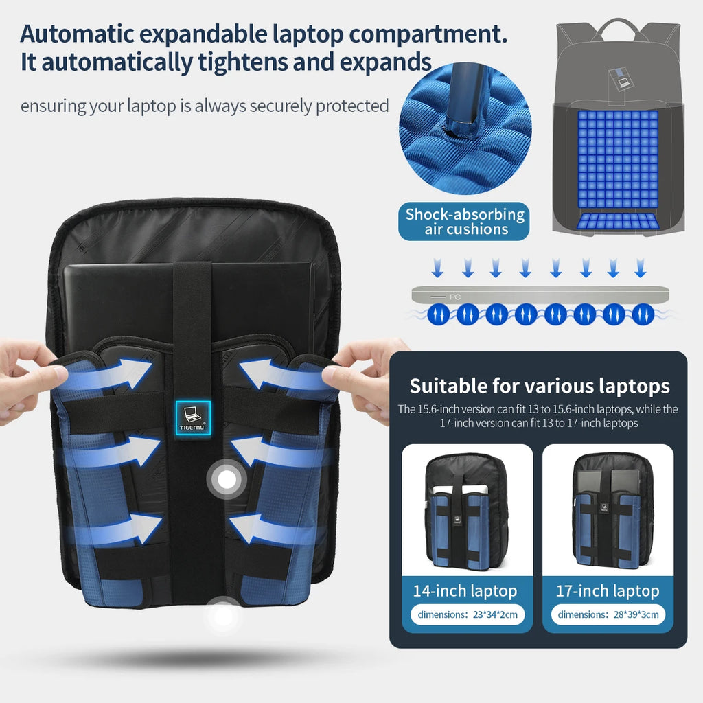 Tigernu Travel Backpacks for Men 14 15.6 17inch Laptop Backpacks Business Backpack Bags for Travel Knapsack Schoolbag
