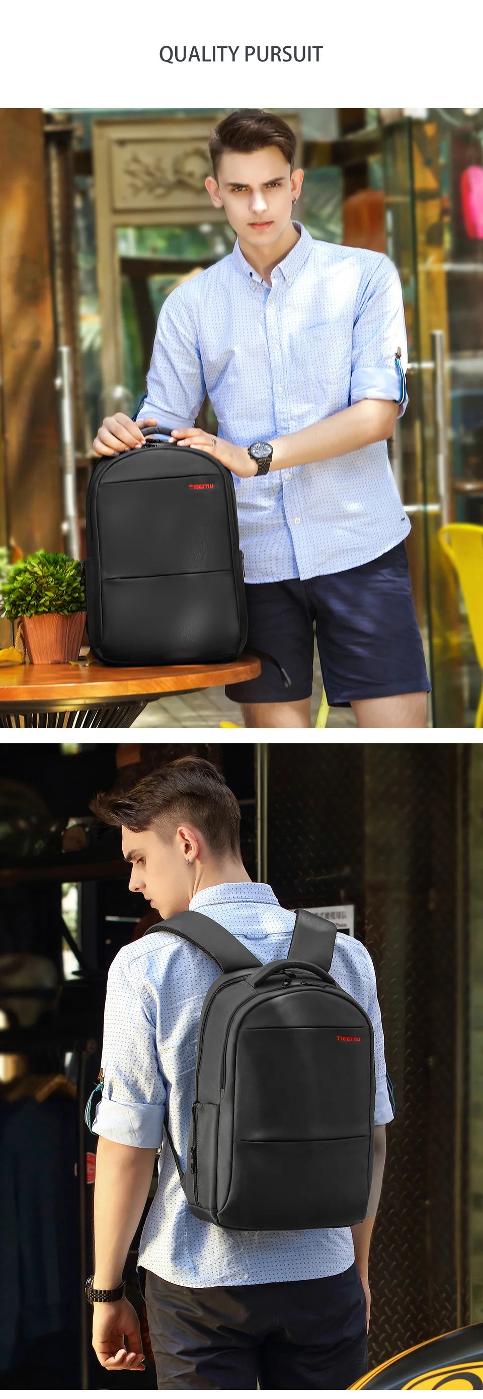 Tigernu Anti-theft Backpacks Large Capacity Bag 15.6 17 19inch Laptop Backpack For Men Travel Backpack Women Bag Female Knapsack