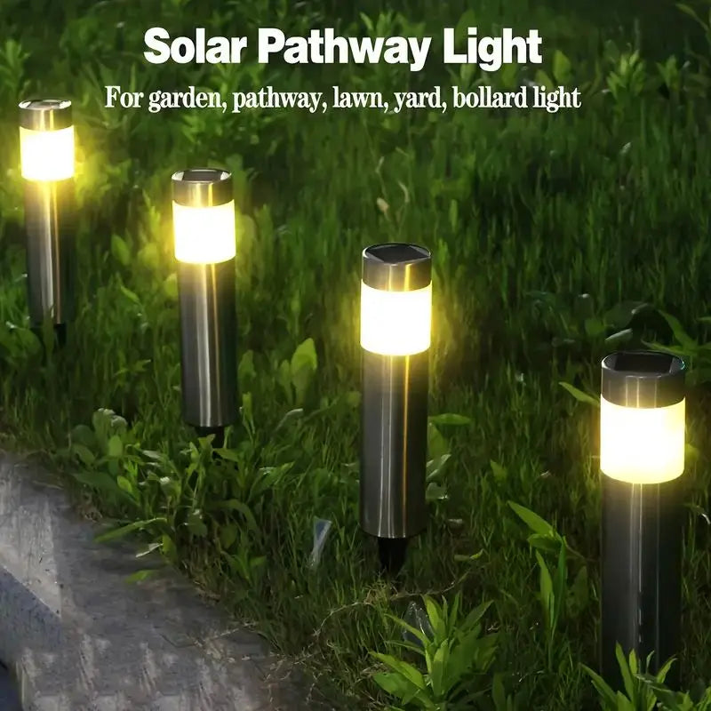 Solar Powered LED Lawn Light with Automatic Switch Durable Metal Material Ground Plug-in Courtyard Path Lighting