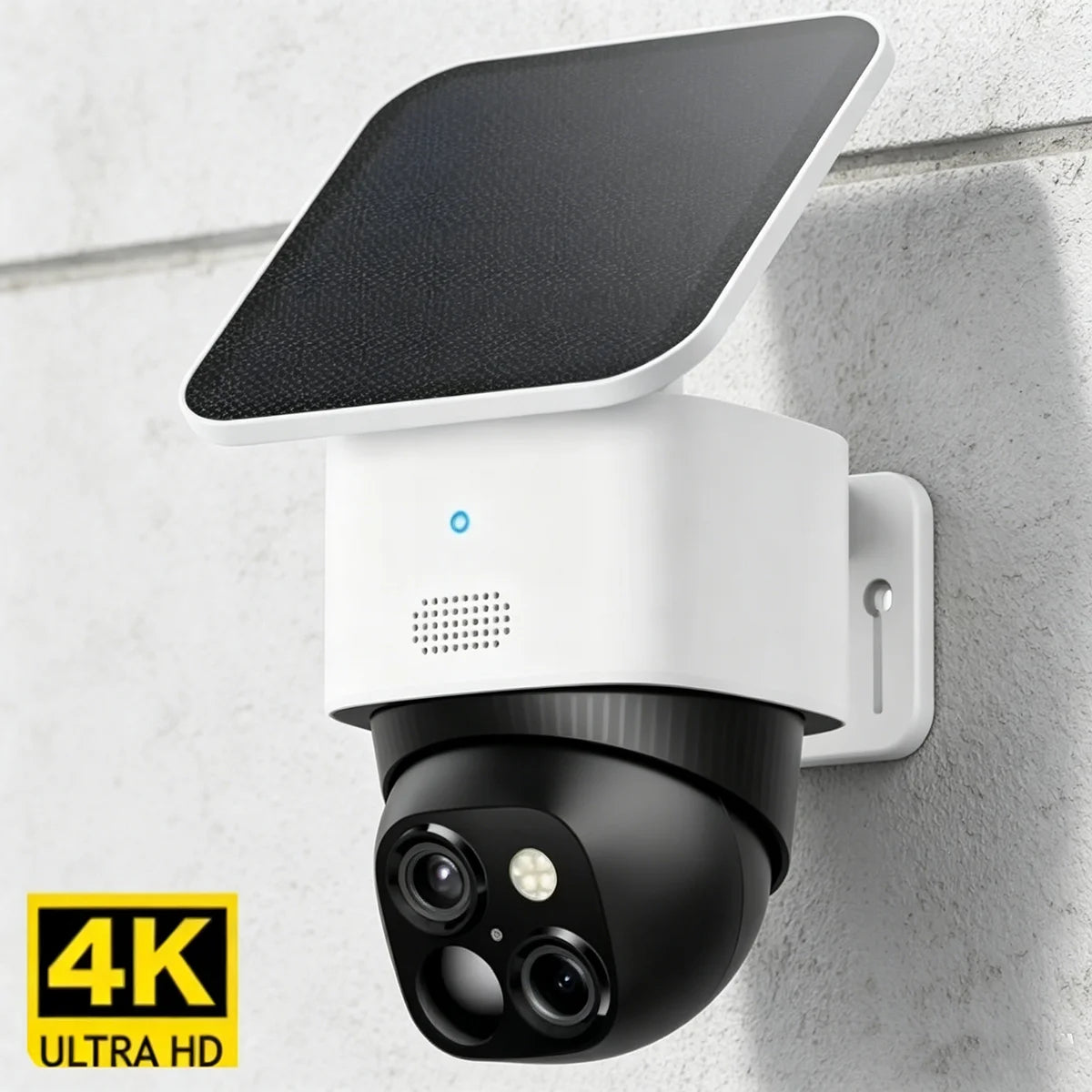 4K POE/AHD IP Dual Camera Solar Security Cameras Wireless Outdoor Cameras for Home Security 360°Coverage Pan Tilt No Blind Spots