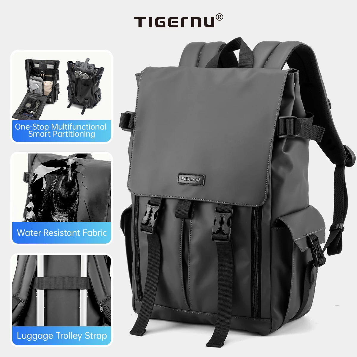 Tigernu Men‘s Backpack Youth School Backpacks Fashion Cabin Backpack For Men 15.6inch Laptop Backpacks Travel Mochilas Knapsack