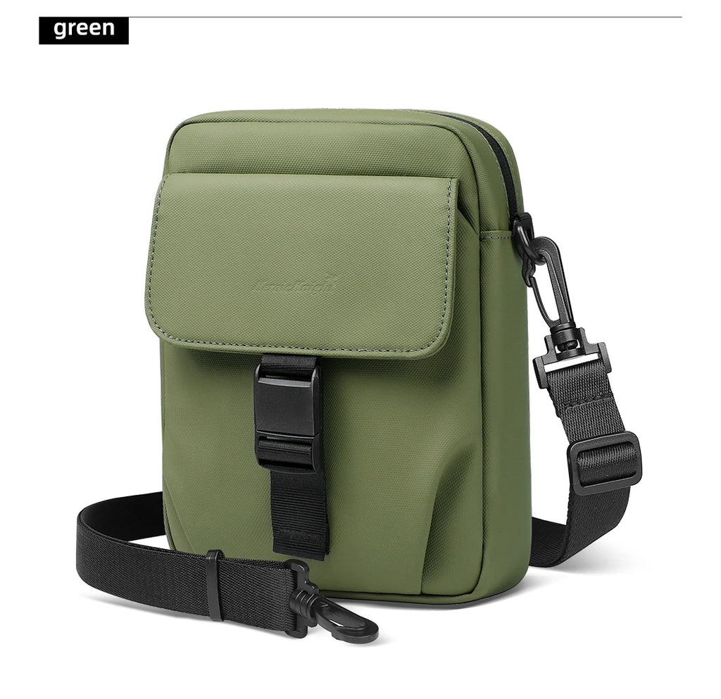 HK Men's Side Shoulder Bag Water-resistent Crossbody Bag For Men Travel Passport Wallet Mini Cell Phone Bag Pouch Sling Packs