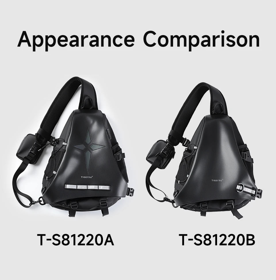 Tigernu Fashion Chest Bags For Men Outdoor Sports Shoulder Bags Male Reflective Strip Crossbody Sling Bags Hiking Biking Travel