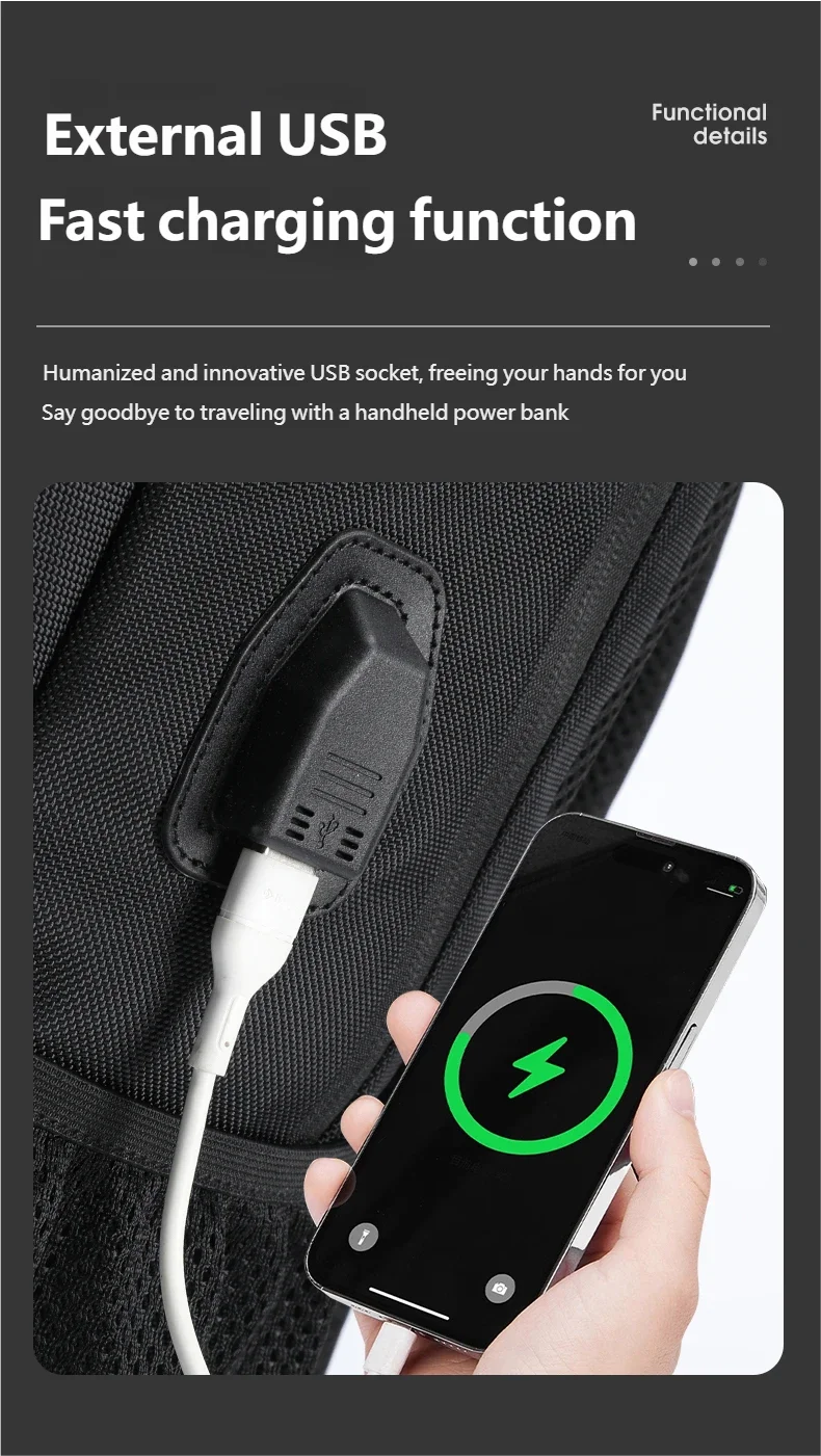 Tigernu 15.6 Laptop Backpack Business Travel Daily Backpack With External USB Port Wear‑Resistant Suspended Zipper Anti‑Theft