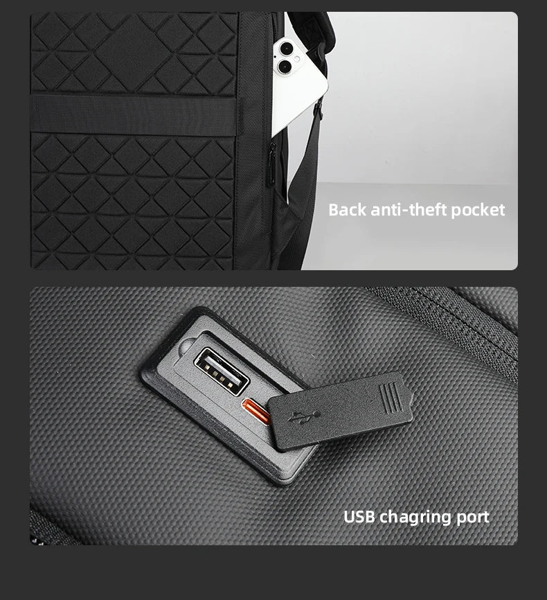 HK Multifunctional Business Backpack Men Large Capacity Travel Backpack Waterproof 17.3" Laptop Bag With USB Office Work Daypack