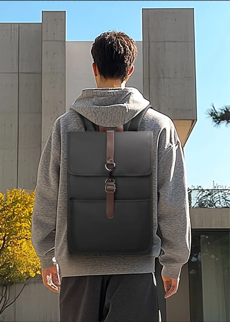 HK Classic Business Backpack For Men Casual 15.6 Inch Laptop Bag With USB Waterproof College School Bags Work Office Rucksacks