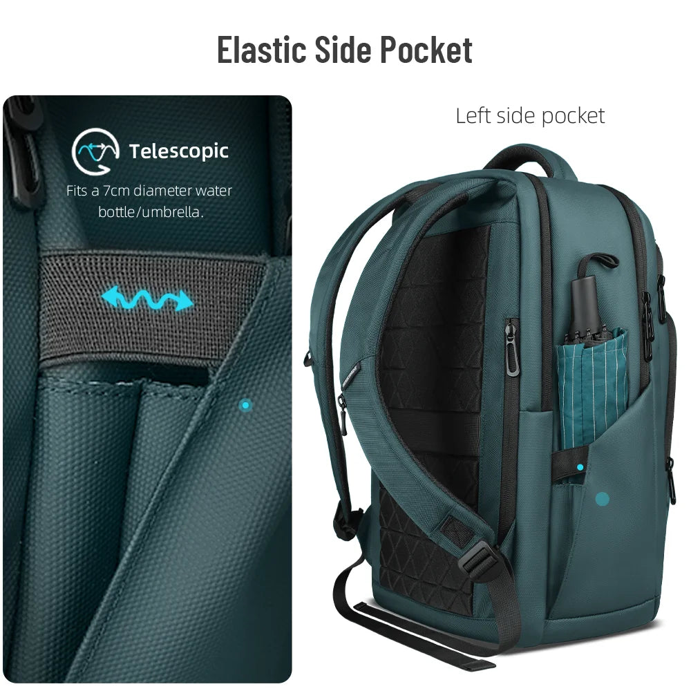 HK-Laptop Backpack Waterproof Embossed Oxford Fabric Large Capacity USB-Equipped Backpack for Commuting School and Business