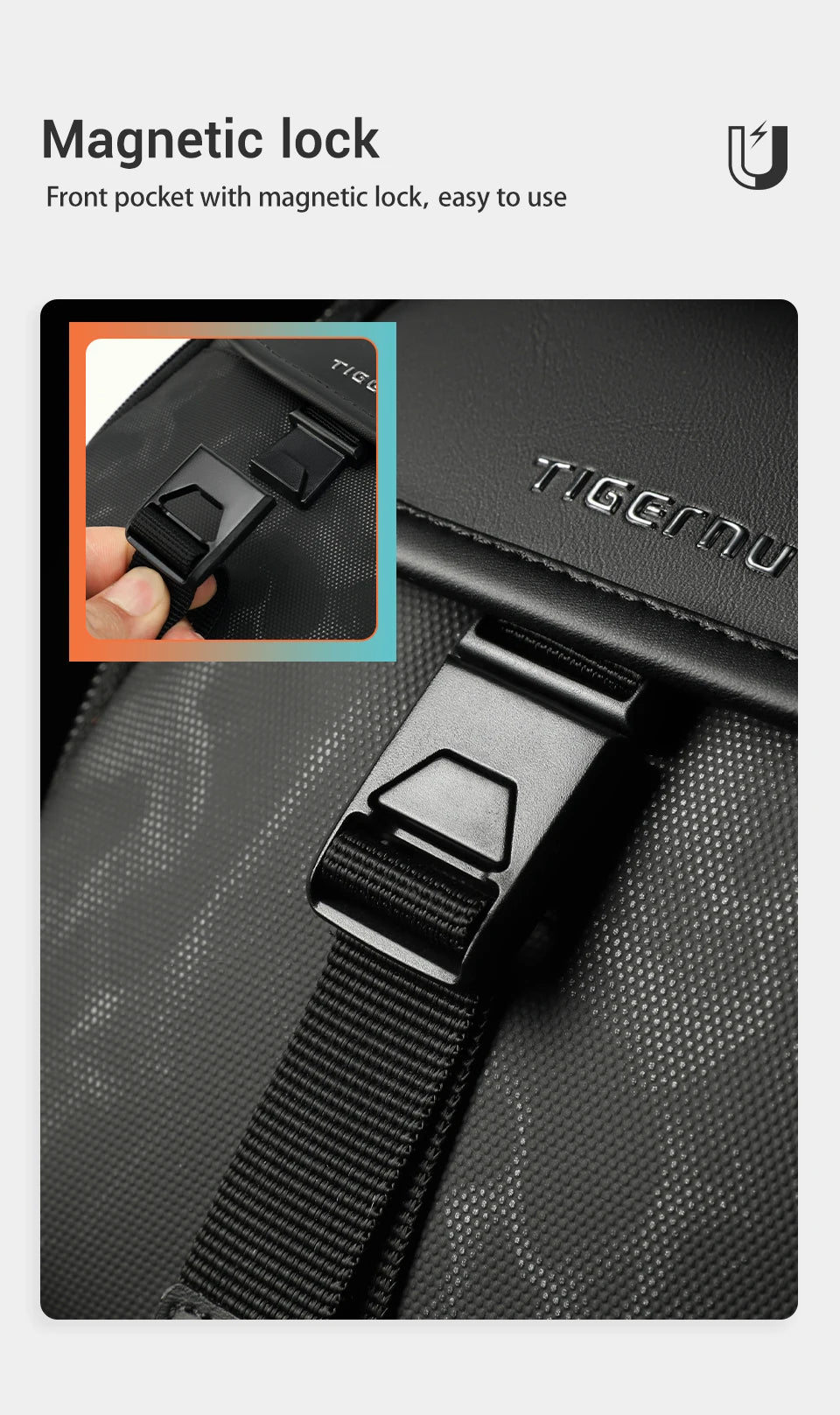 Tigernu Men Fashion Shoulder Bags For Men 9.7 11inch Ipad Bag Chest Pack Men Waterproof Large Capacity Crossbody Bags Mini Bags