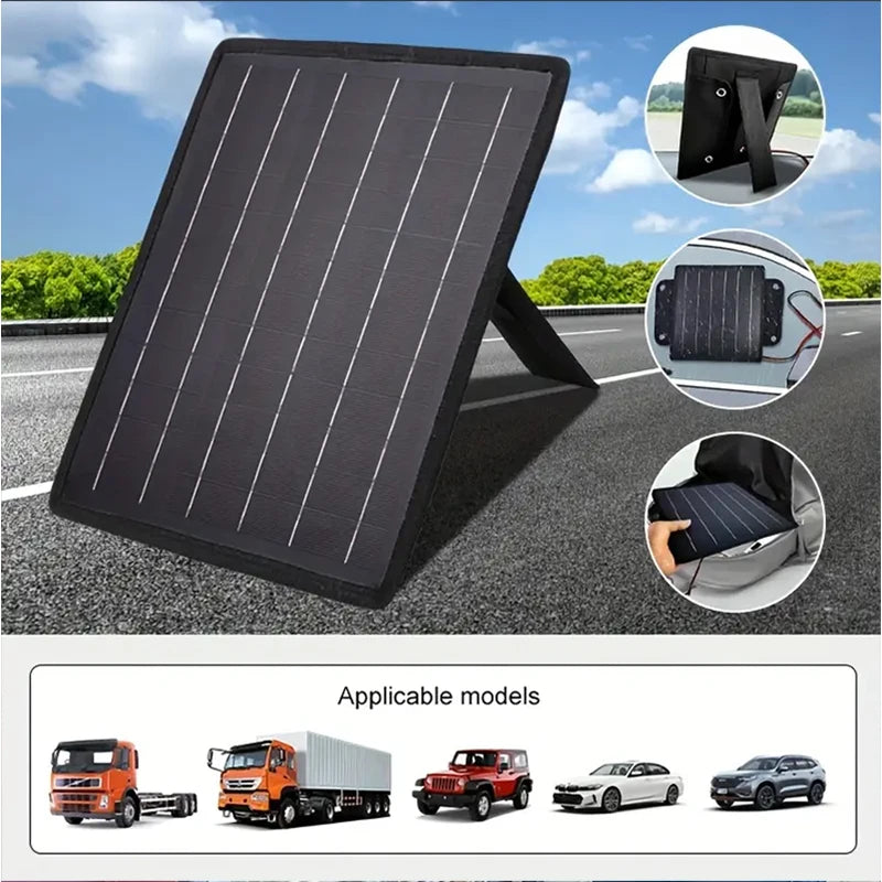 50W Solar Panel Trickle Charger For Car Battery Solar Battery Maintainer Car Truck Boat RV Motorcycle Marine Trailer Power Bank