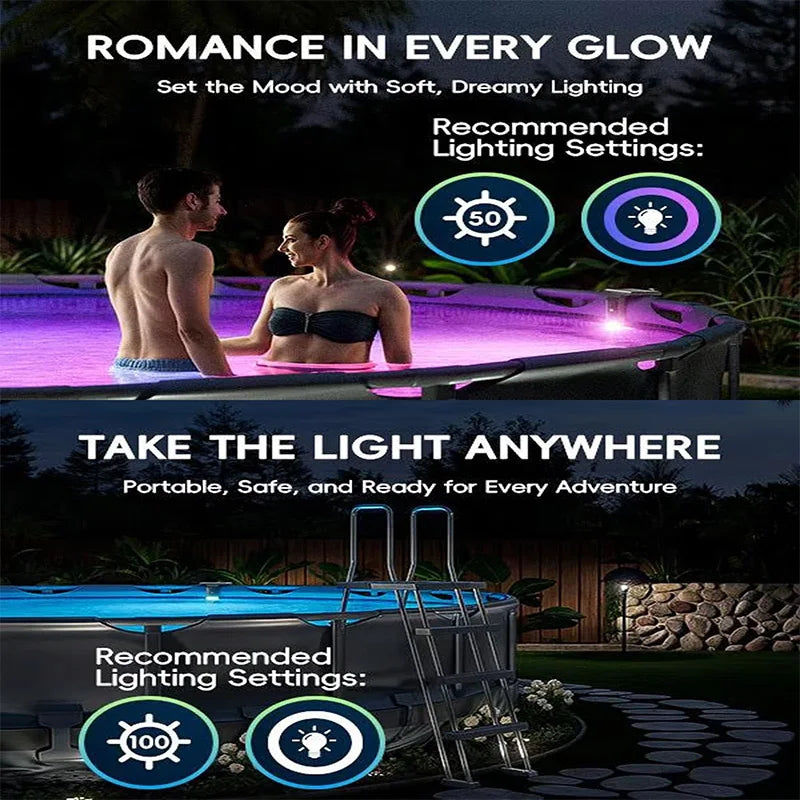 Solar Lights Outdoor Swimming Pool Wireless Light Sensing LED Diving Lights Rainproof Ambient Lamp Courtyard Lawn Garden Light
